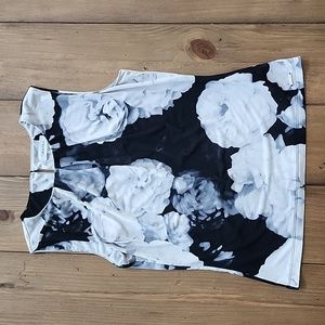 Calvin Klein Floral Jersey Pleated Top